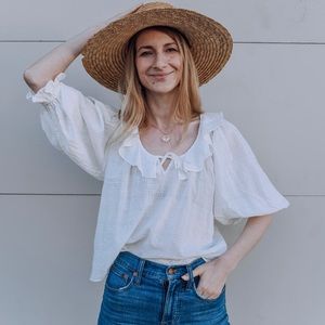 & other stories ruffle balloon sleeve top (small)